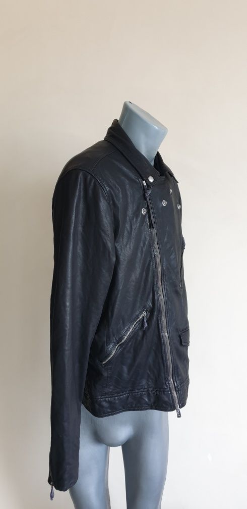 All Saints Holt Biker Lamb Leather Jacket Slim Fit  L НОВО!  Ест. кожа