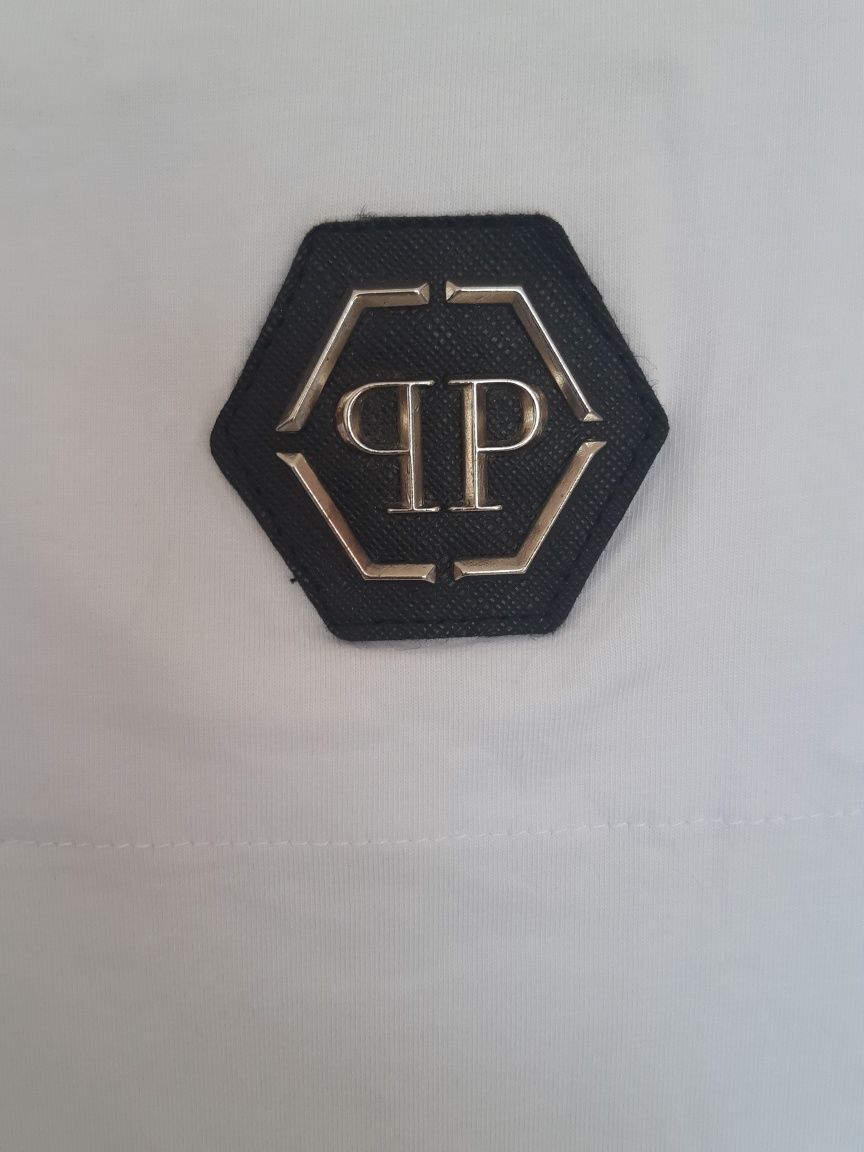 Черна и бяла мъжка тениска Philipp Plein