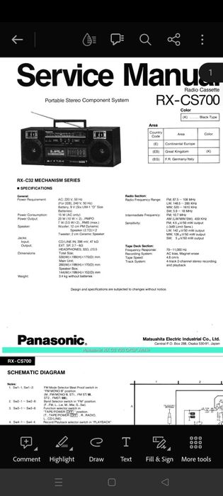 Radiocasetofon boombox Panasonic RX-CS700 impecabil