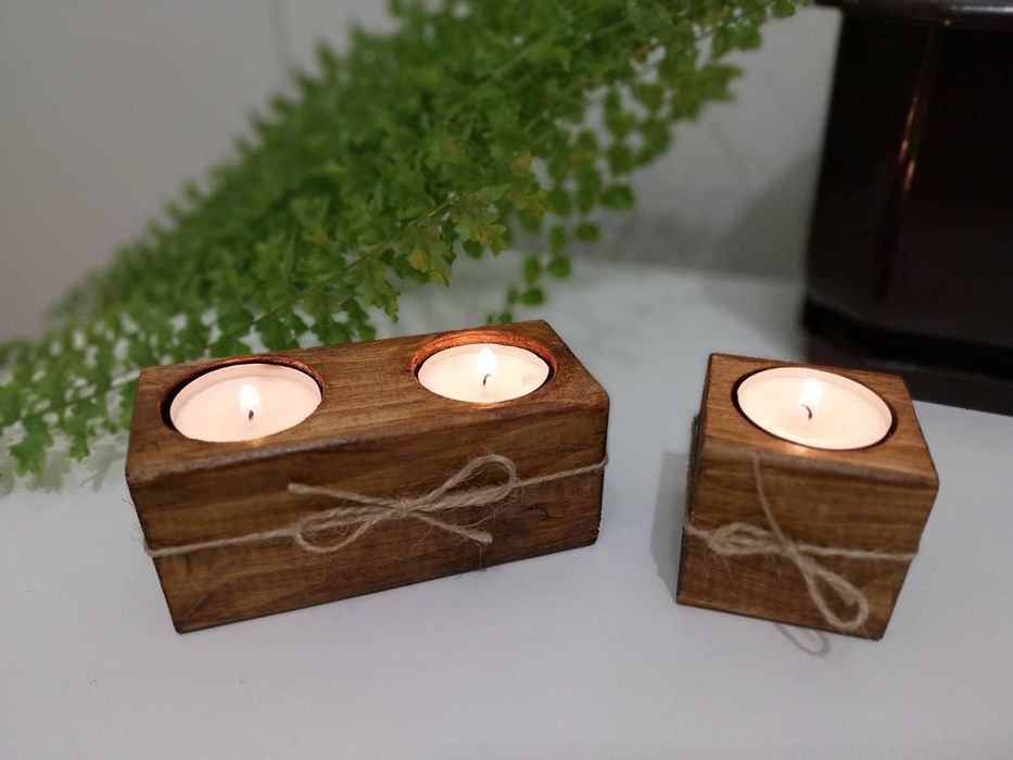 Декоративен сет от 2 части - цвят орех