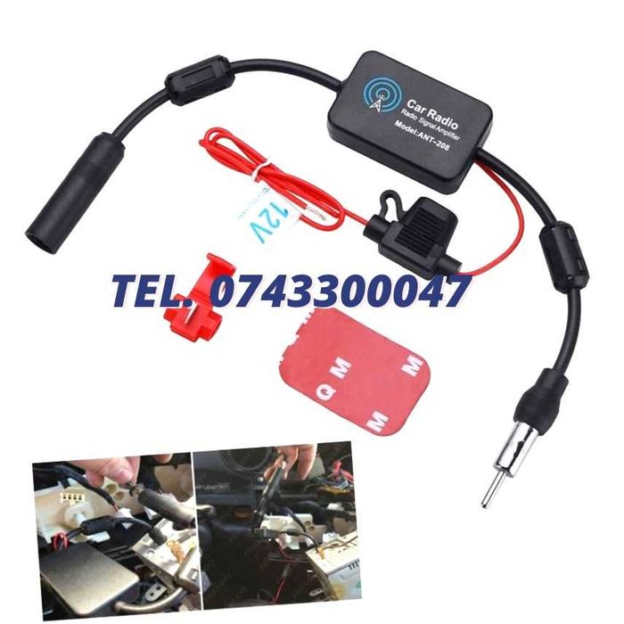 Amplificator De Semnal Antena Radio Auto Fm 12v