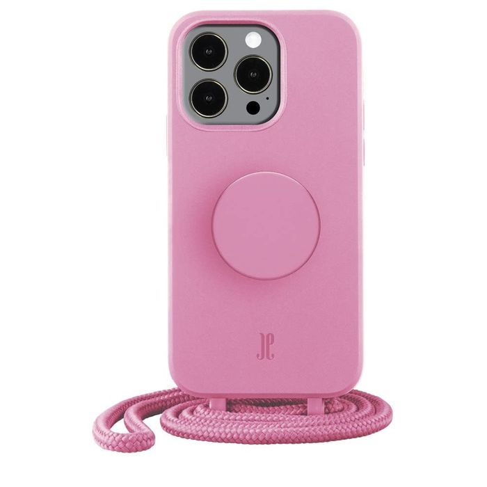 Husa Just Elegance PopGrip Truffle, iPhone 14 Pro, PopSockets, roz