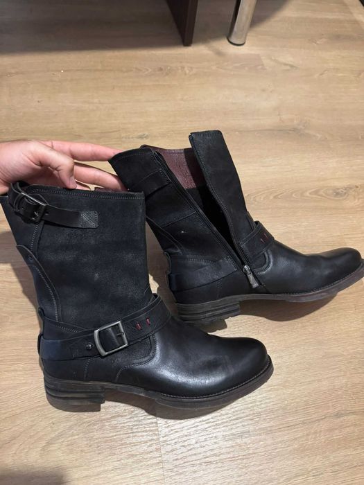 Ghete barbatesti Domeno din piele, negre, marimea 42