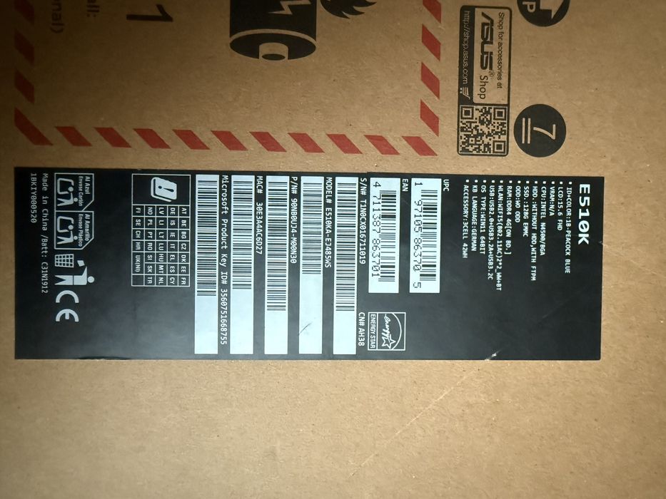 Лаптоп Asus чисто нов внос Германия