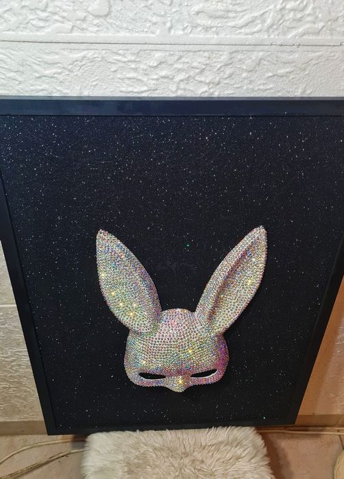 Tablou unicat 3D Deluxe PLAYBOY cu cristale tip Swarovski-75cm