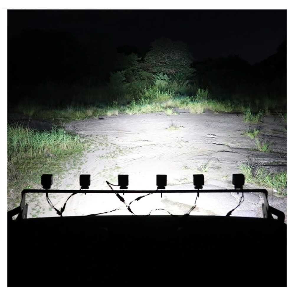 LED халоген лампи с окабеляване 12-24V,Flood и DRL бяла светлина,6броя