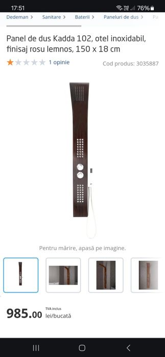 Panel de dus otel inoxidabil