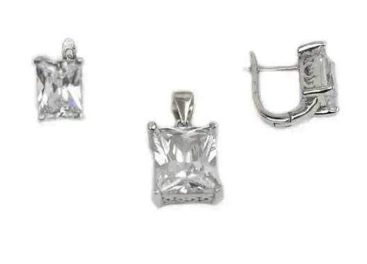 Set argint rodiat cu zirconia - DA219