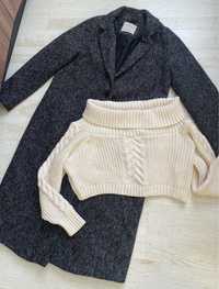 Дълго Палто Zara и пуловер Missguided