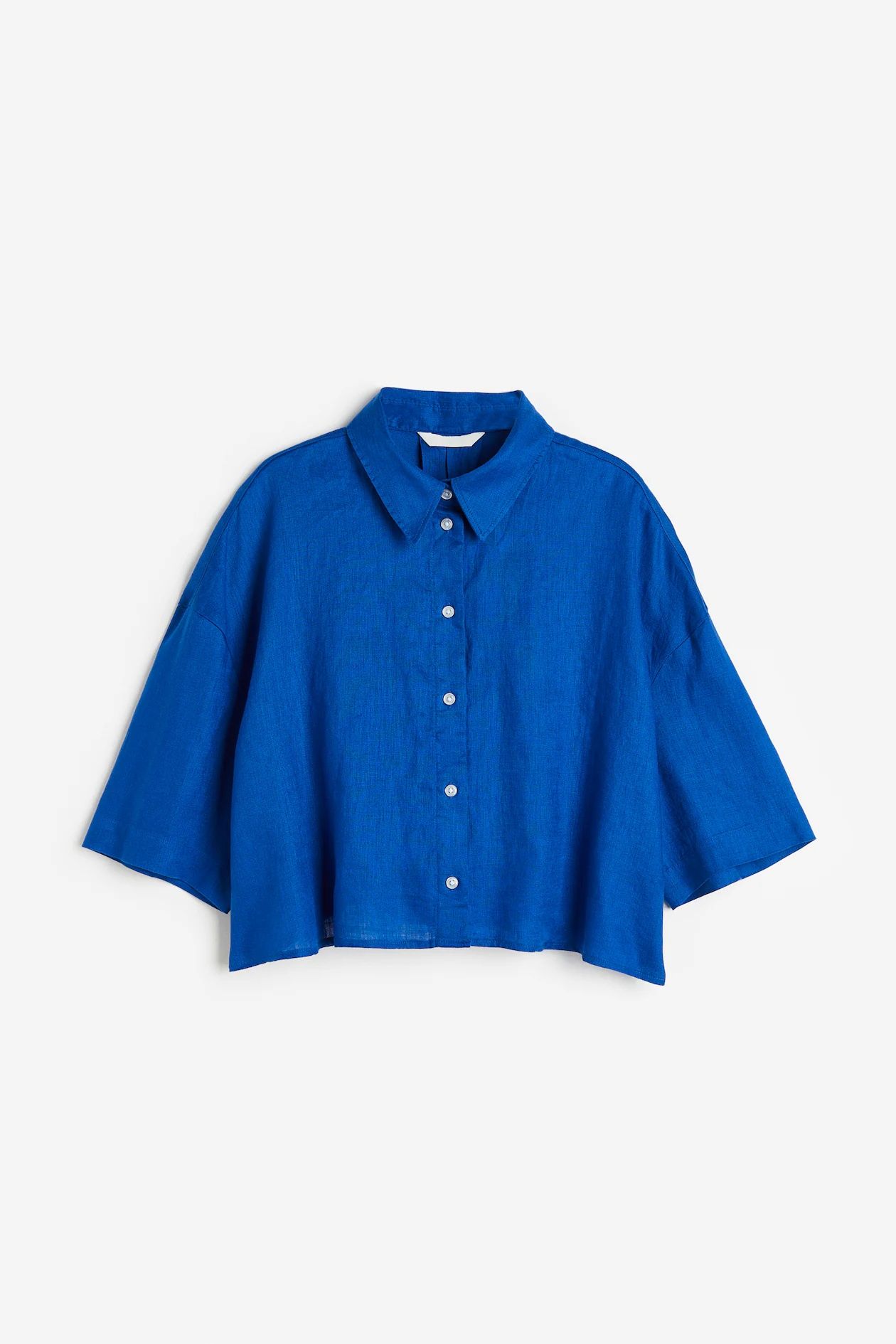H&M crop риза 100% лен р-р С