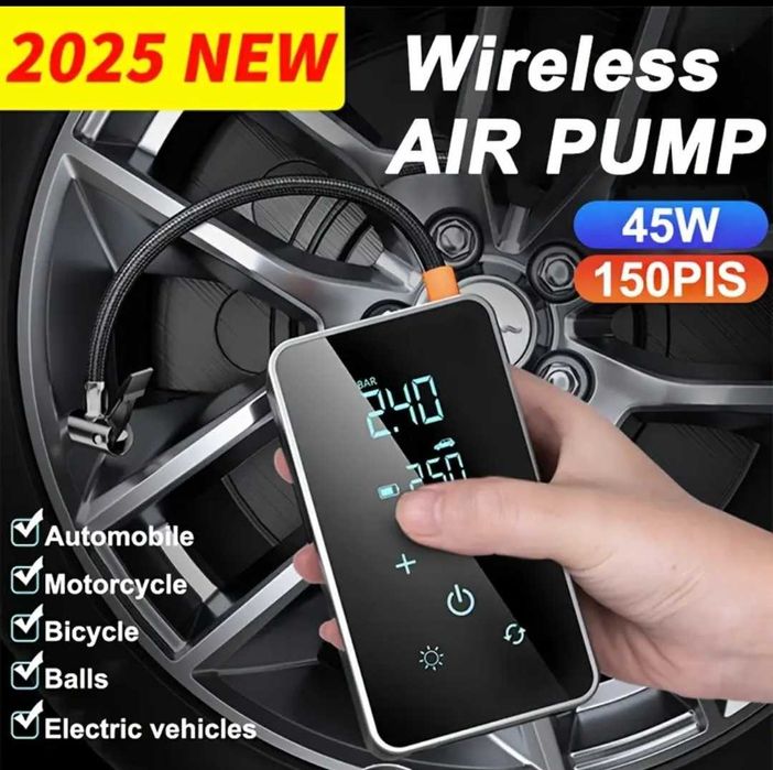 Compresor de aer cu fir, pompă de aer, manometru digital,pt auto/ AtV