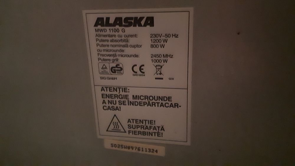 De vânzare cuptor cu microunde alaska MWD 1100 G