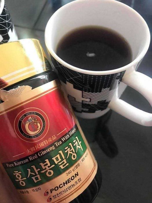 Ceai pur corean cu ginseng roșu și miere