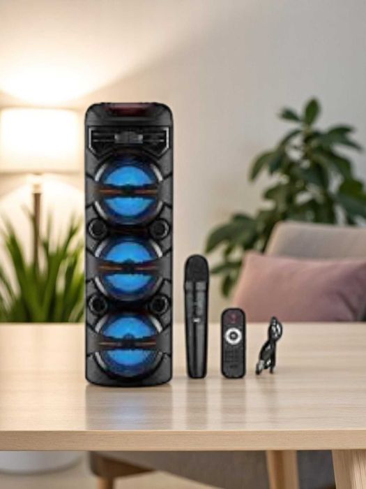 Караоке колонка bluetooth ZQS8302, с беспроводным микрофоном, 80 см
