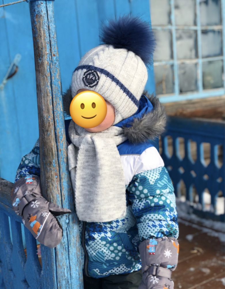 Зимняя Шапка с шарфом