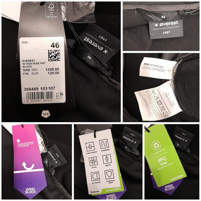 Pantaloni schi EVEREST noi High Rise Softshell măsura 46 sau L/XL lady