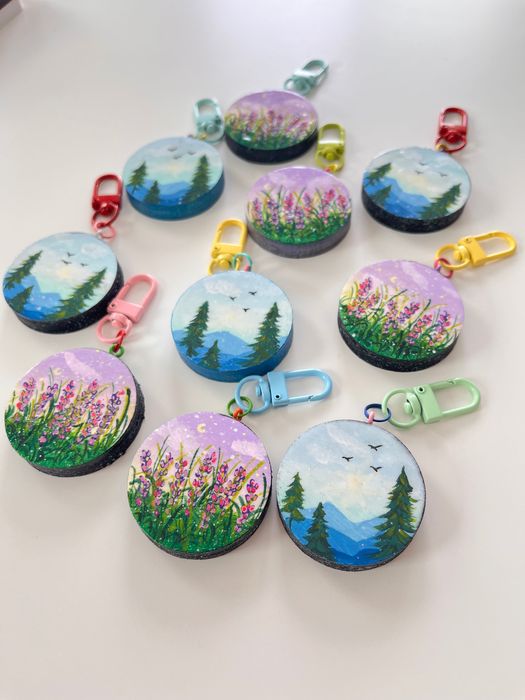 Brelocuri Handmade, lemn, pictate manual - 2 perechi ediție limitată