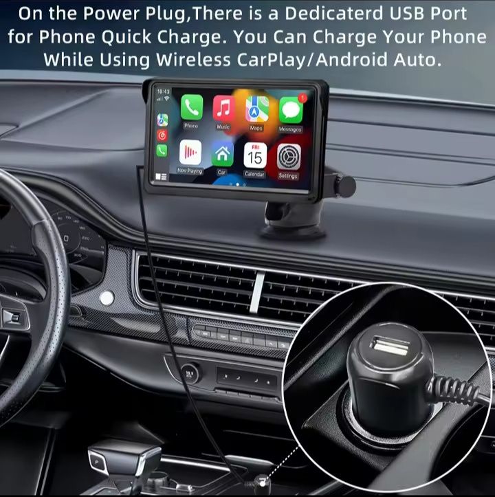 Carplay Android Auto 7 инча мултимедийна навигация навигация Waze Maps