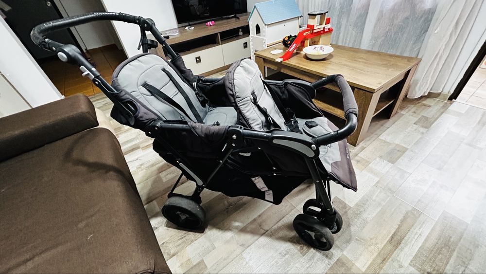 Carucior gemeni unul dupa altul tandem Easy Go Fusion , Iron