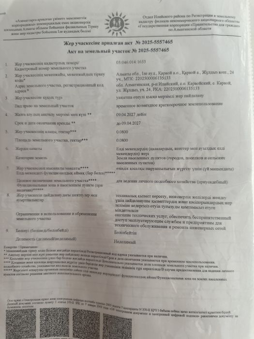 Продам 8 сот участок