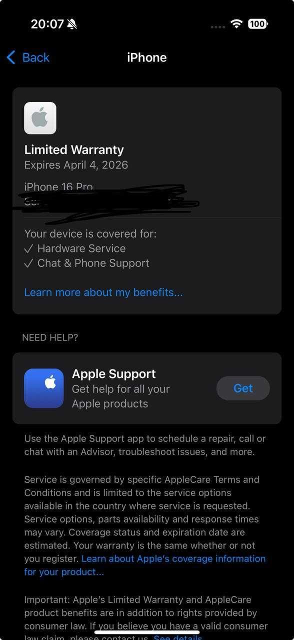 iPhone 16 Pro 256GB  7 Month Apple care and 1 year I center warranty