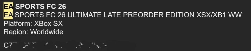 FC26 (Fifa) Ultimate PreOrder Edition Xbox