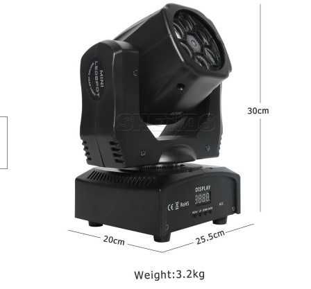 MovingHead BeeEye 6x15W Laser+Beam RGBW.