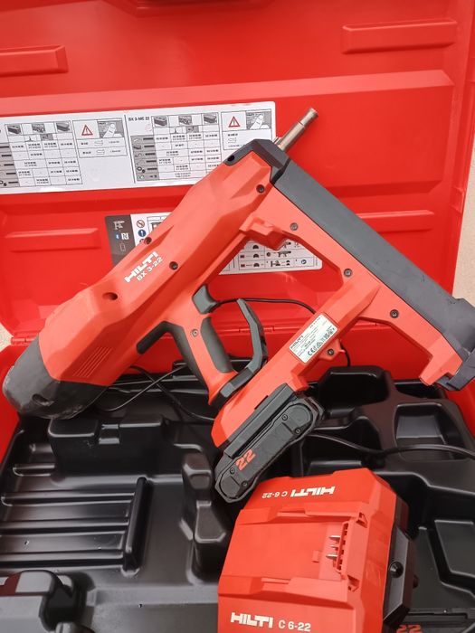 Pistol cuie hilti bx3 L 22 nuron set cu 2 baterii,încărcător C6 și cut