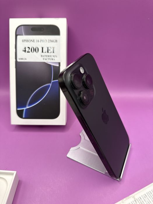 Iphone 16 Pro 256gb baterie 92 Factura •Matei Amanet Crangasi•03881