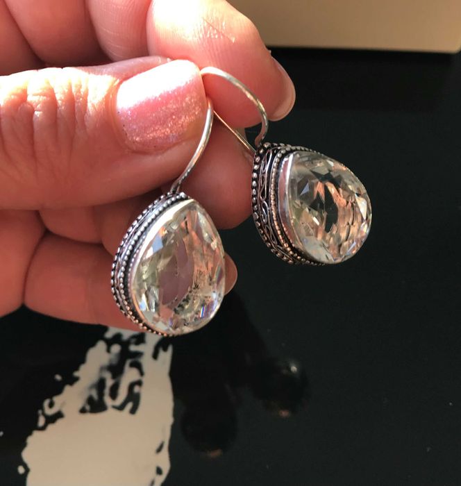 Cercei Argint 925 Vintage cu Pietre Semipretioase Topaz