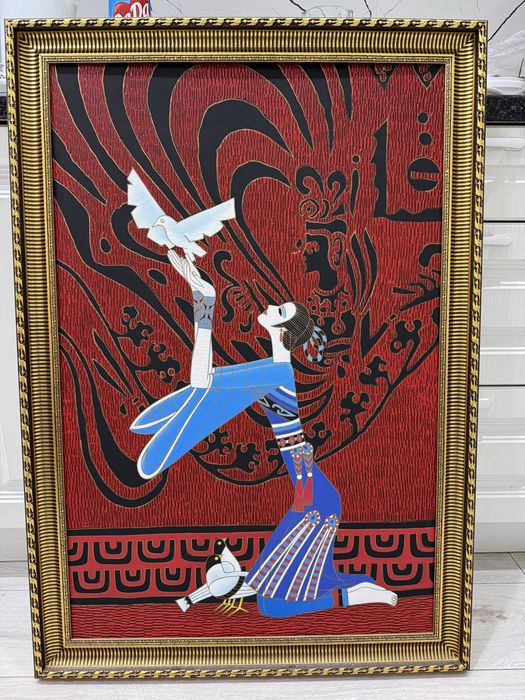 Картина  100/70см масляная новая рамка золотистая