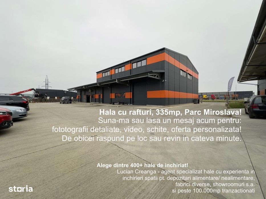 Hala cu rafturi, 335mp, Parc Miroslava