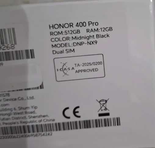 HONOR 400 Pro sigilat, 12GB RAM, 512GB ROM, Midnight Black