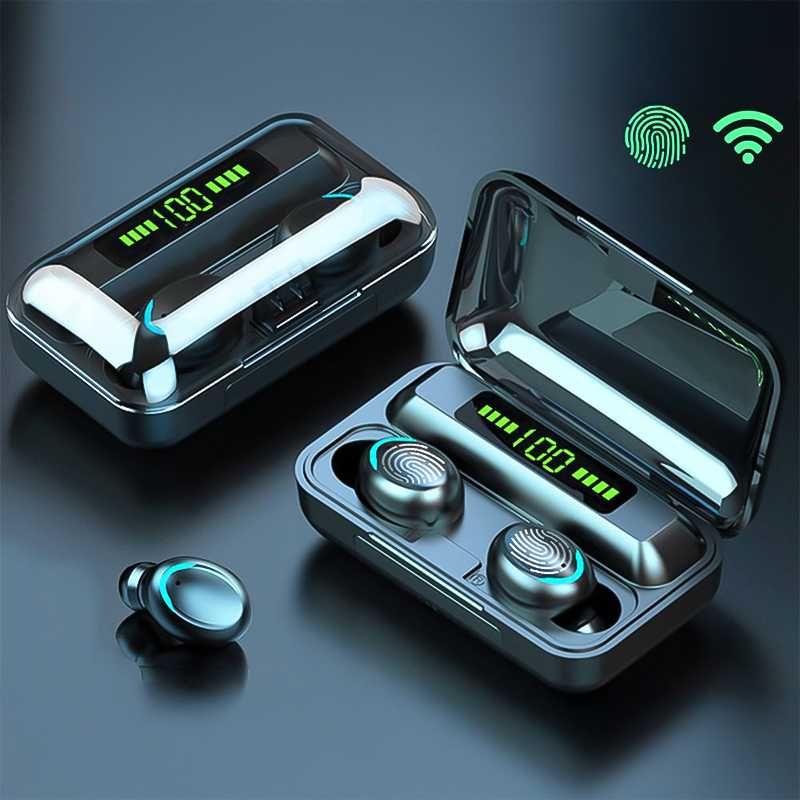 Безжични Bluetooth слушалки F9 TWS с Powerbank (захранваща батерия)