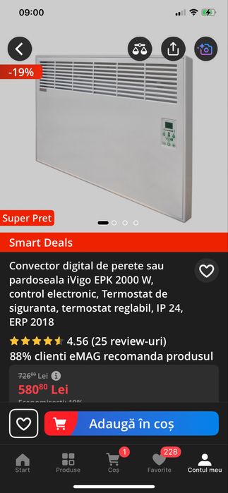 Convector digital 2000W