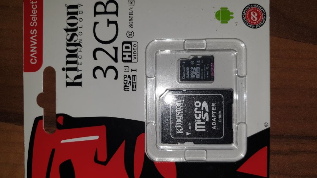 Card de memorie microSD + adaptor original Kingston 32GB clasa 10