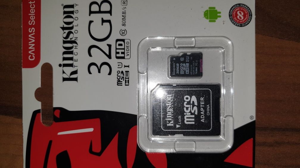 Card de memorie microSD + adaptor original Kingston 32GB clasa 10