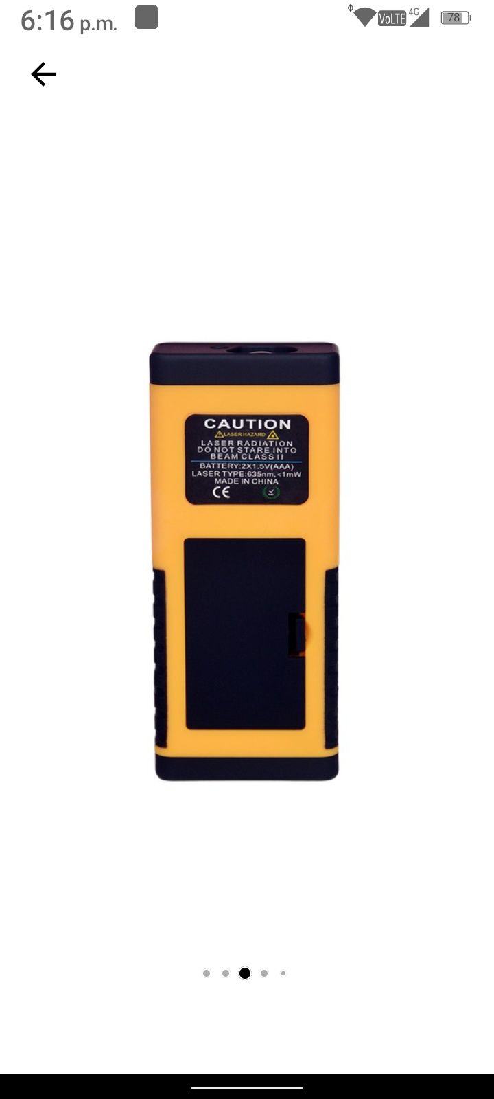 Calitate!Telemetru laser cu display, 60 m, ± 1.5 mm precizie, 635 nm