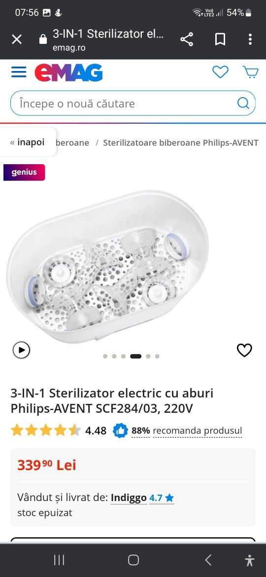 Sterilizator AVENT cu design modular 3 in 1;