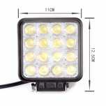 Proiector LED auto offroad 48W 12-24v 3500 lumeni patrat proiectoare