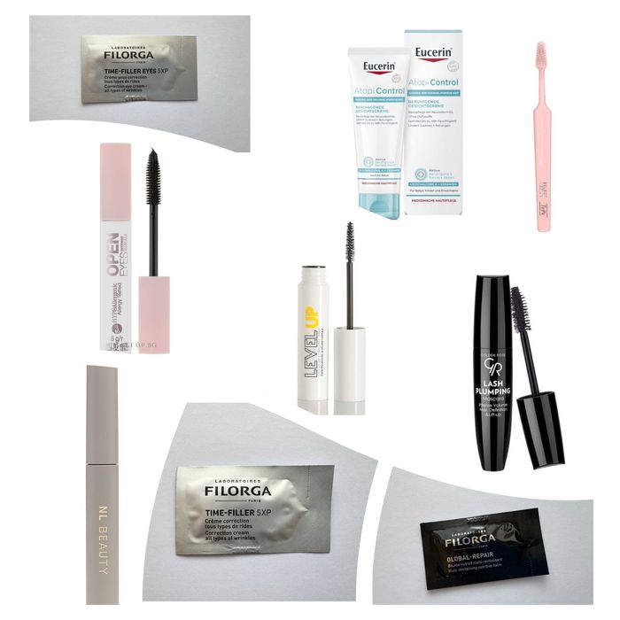 Козметика - кремове за лице и околоочен, спирали, четка за зъби