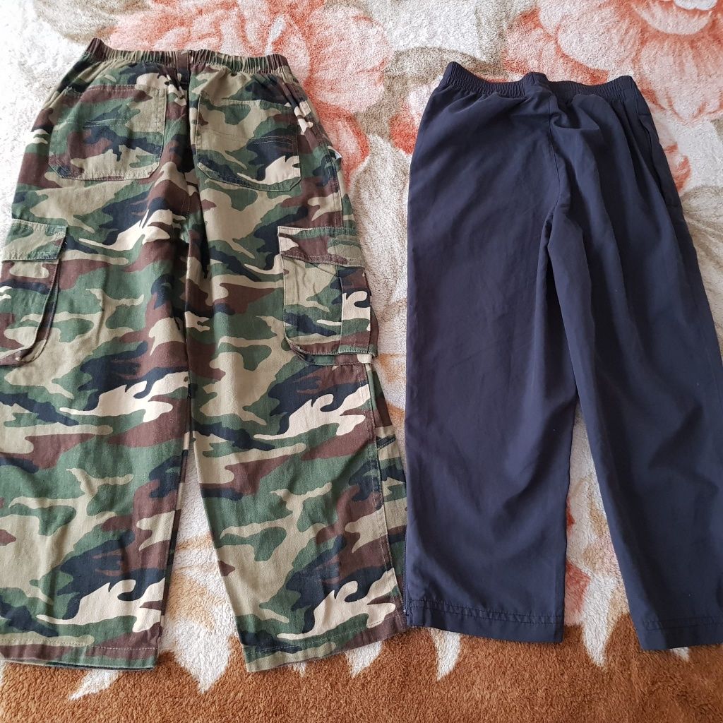 Lot haine băieți,6-8 ani:pantaloni și hanorac army,căciuli groase,H&M