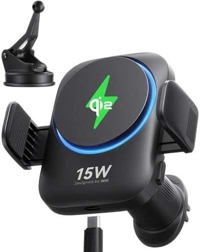 Ново Qi2 15W MagSafe Зарядно за Кола RGB Вентилатор Стабилна Фиксация