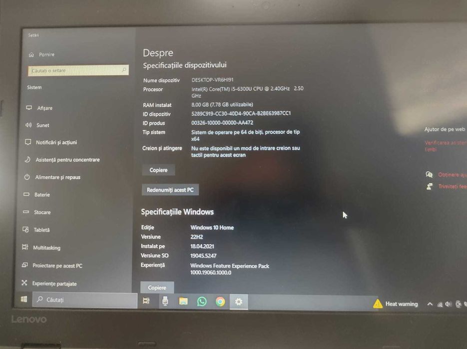 Laptop Lenovo folosit foarte puțin