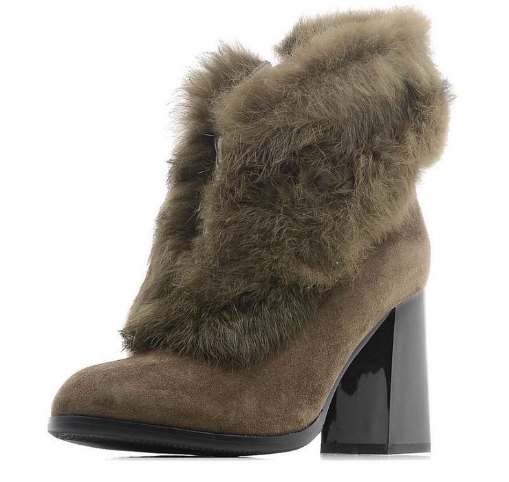 Ботильоны mascotte зимние, внутри цигейка,  натуральный велюр