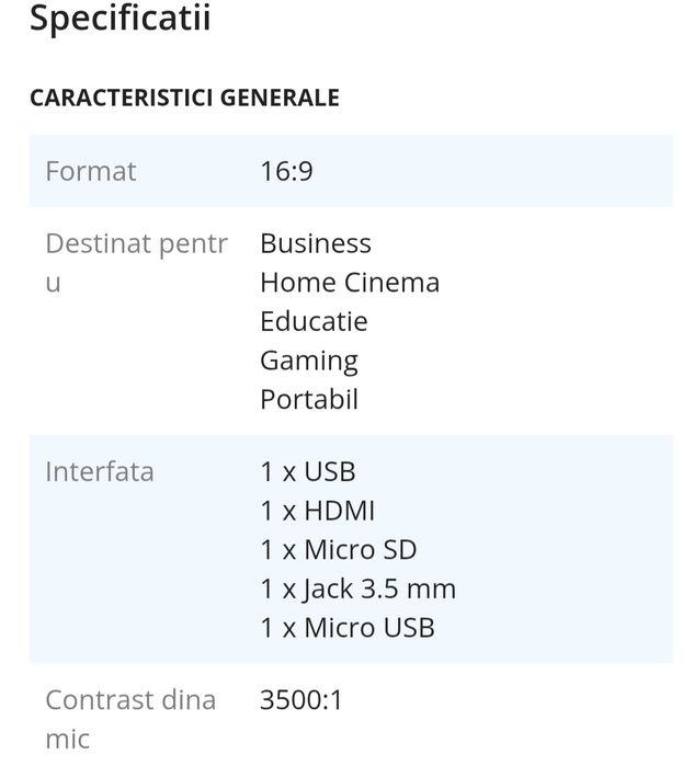 Videoproiector portabil Kodak Luma 350, nou