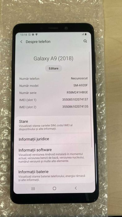Samsung Galaxy A9 (2018) Dual Sim 128GB Black ID-ocd371