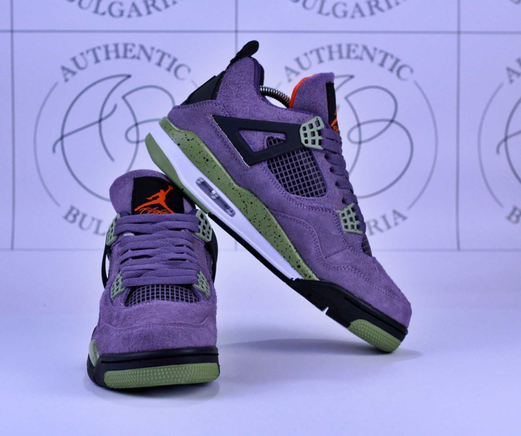 Nike Jordan Retro 4 Military Black, Black Cat, Canyon Purple