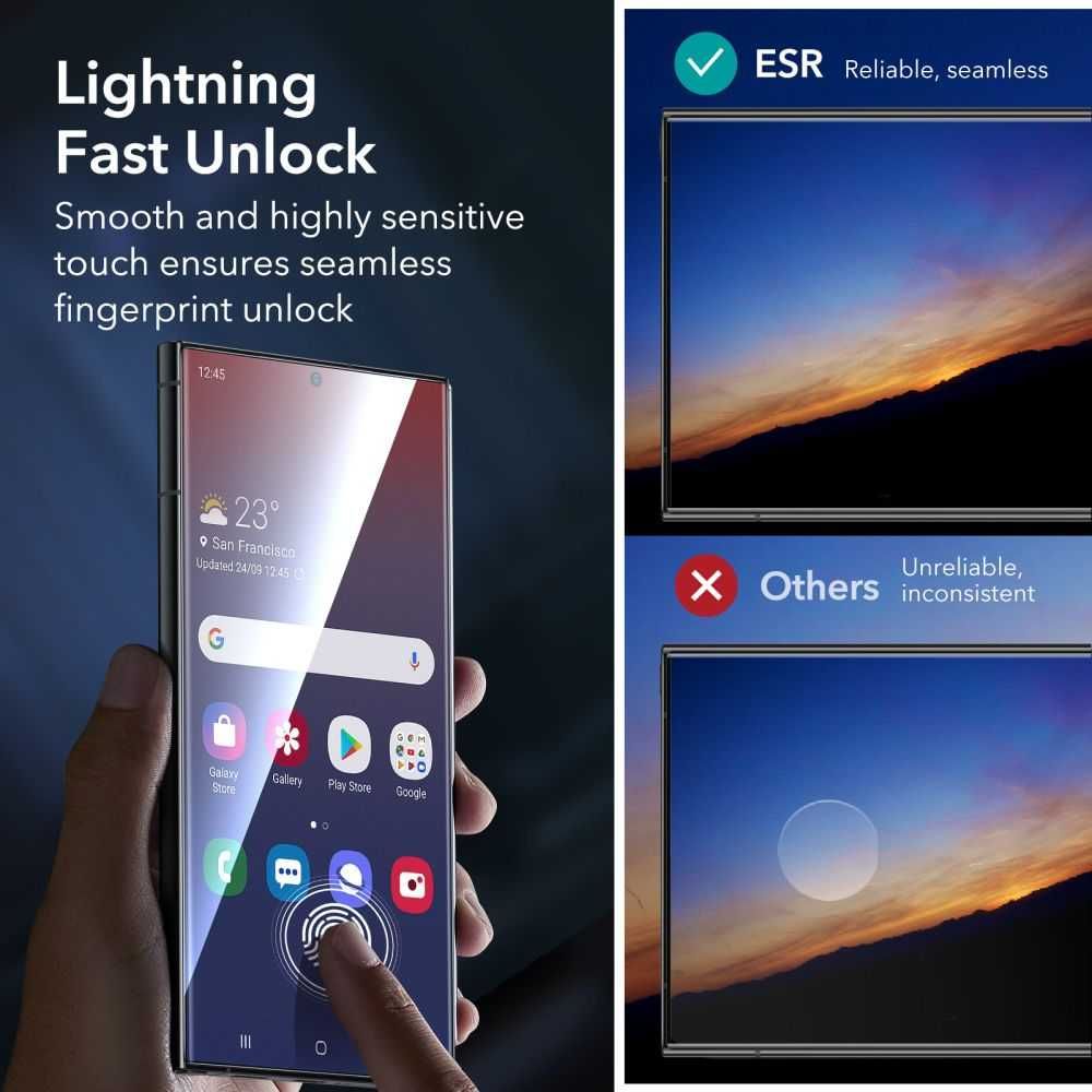 Стъклени протектори ESR за дисплея и камерите на Galaxy S24 Ultra