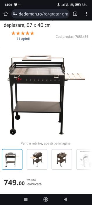 Gratar carbune otel 3 mm